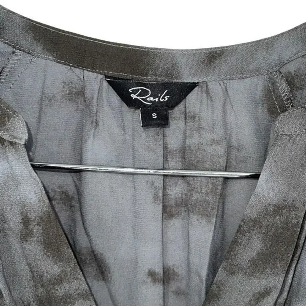 Rails Womens Long Sleeve Slate Tie Dye Jasmine Mini Dress Gray‎ Small NWOT
